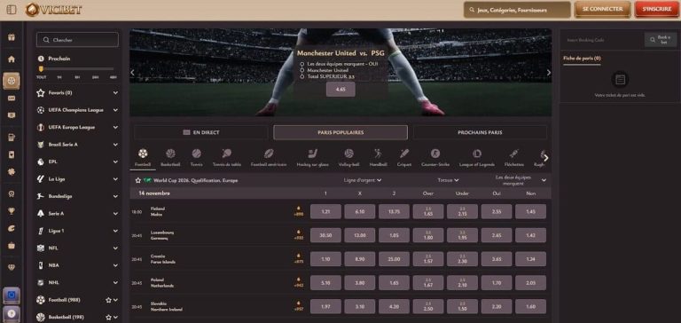 Vicibet Casino paris sportifs