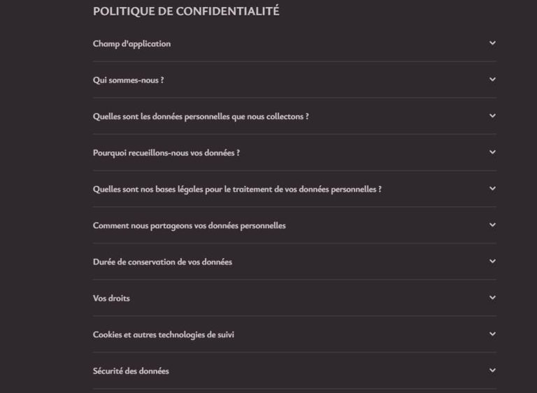 Vicibet Casino politique confidentialité